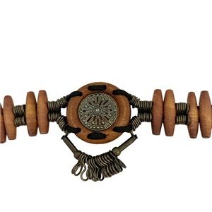 Wood Beaded Boho Hippie Festival Handmade Unique Vintage Belt